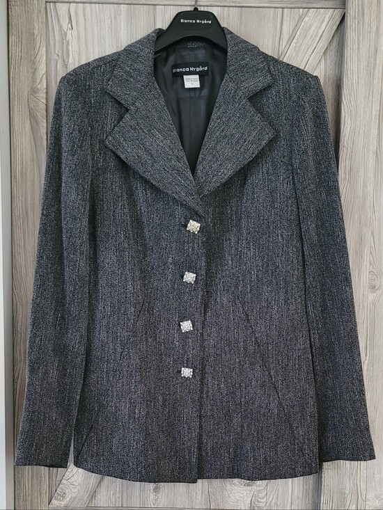 Bianca Nygard Jackets & Blazers - Nygard Charcoal Tweed Blazer Jacket 12